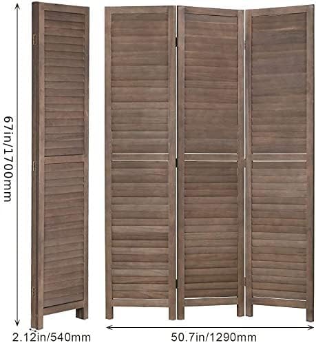 Meet Perfect 3-Panel Room Divider, Folding Woven Privacy Screen, Brown