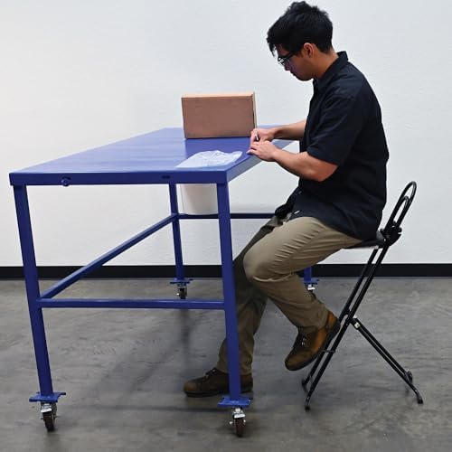 Vestil CPRO-800LP Steel Height Ergonomic Worker Chairs 18.5 In. to 35 In. 220...