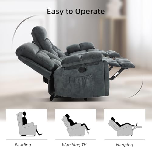 EBELLO 2 Pieces Recliner Sofa Couch Furniture Set, Overstuffed Reclining Love...