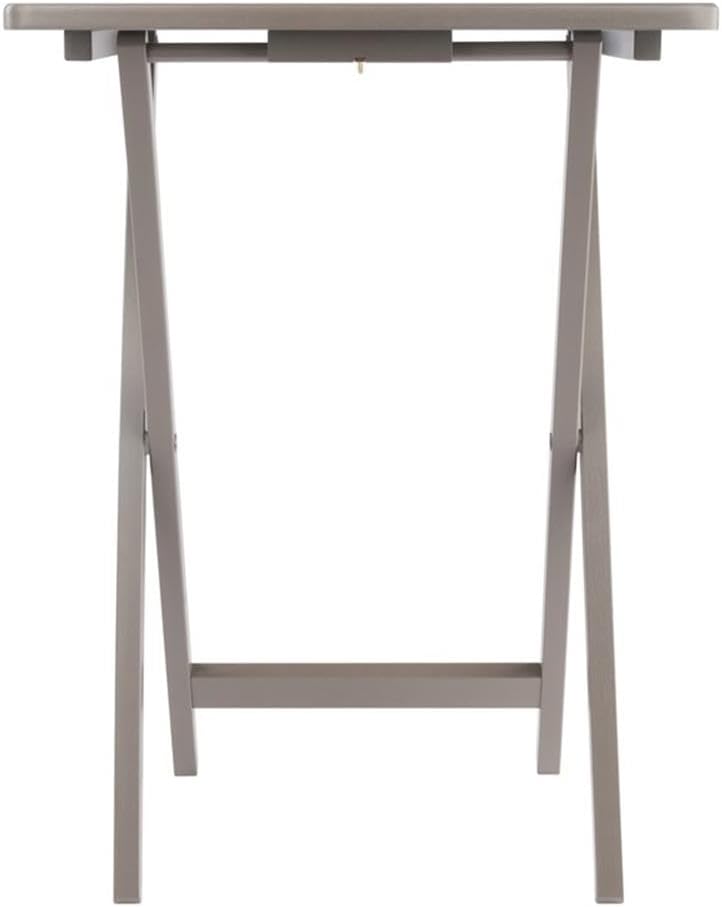 Pemberly Row Solid Wood 5-Pc Snack Table Set, Oyster Gray Finish, Rectangular...
