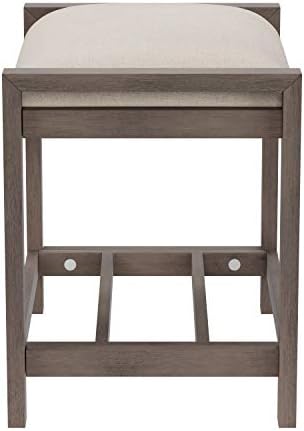 Hillsdale Furniture Amelia Vanity Stool, Antique Gray