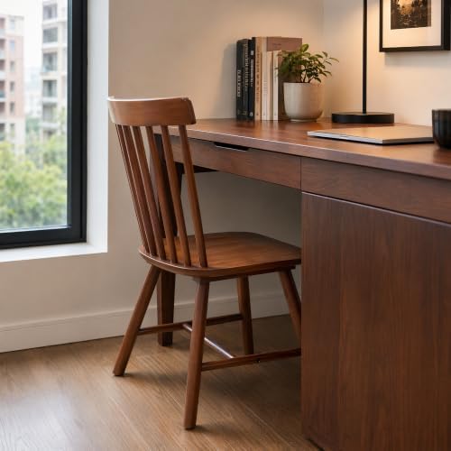 Windsor Dining Chairs Set of 2, Spindle Back Wooden Chairs