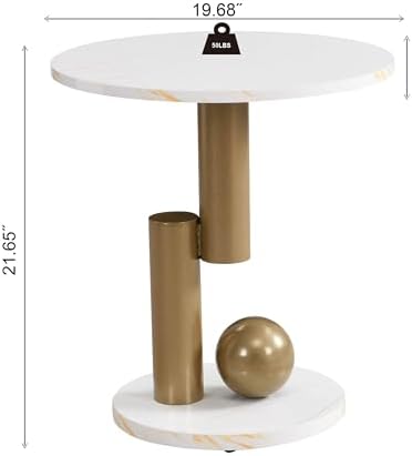 Modern Nesting Coffee Table Set of 2, Oval and Round Coffee Table Set for Liv...