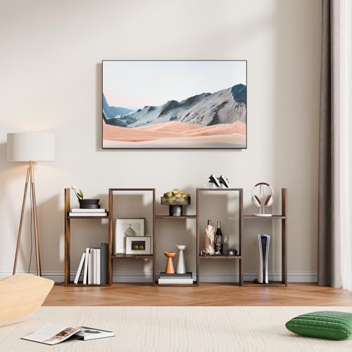 Cozy Castle Set of 2 Geometric Bookcase, S-Shaped Modern Bookshelf, Room Divi...