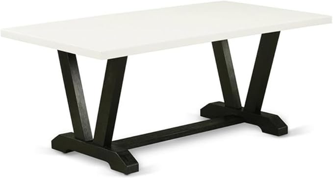 East West Furniture VT627 V-Style Modern Dining Table - a Rectangle Kitchen T...