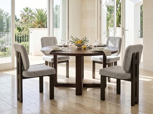 CIMOTA Boucle Dining Chairs Set of 4, Mid-Century Modern Upholstered Accent C...
