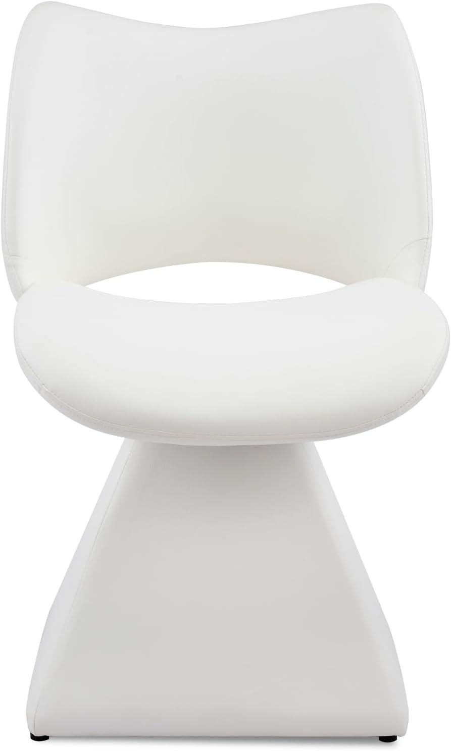 Swivel Dining Chair, Modern Faux Leather Kitchen Chair, Upholstered Armless S...