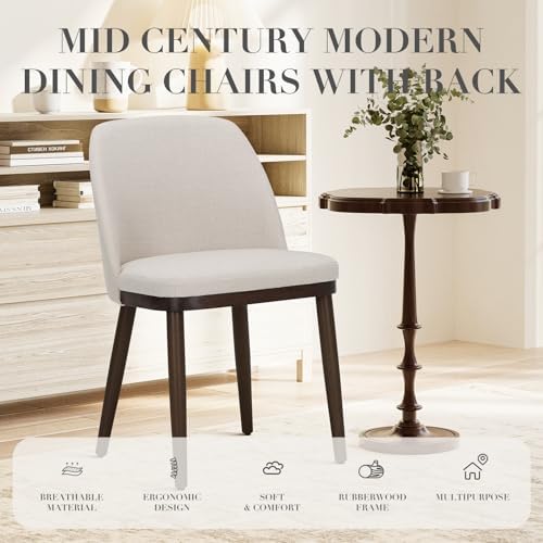 COLAMY Upholstered Dining Chairs Set of 4, Modern Kitchen Chairs with Back, F...