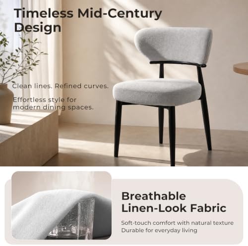 450LBS Dining Chairs Set of 6, Modern Upholstered Fabric Dining Chairs