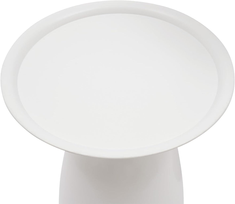 Metal Nesting Tables, Round Side Table Set of 2, White | Pedestal Tables, 17&...