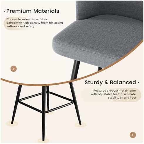 Swivel Bar Stools Set of 2, 26" Counter Height Bar Stools with High Back...