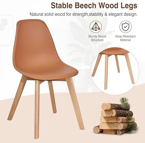 VECELO Dining Chairs Set of 4, Mid-Century Modern Kitchen & Dining Room C...