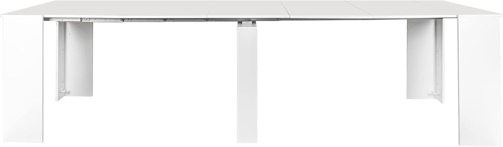 Henf Extendable Console Table with Extension Leaves, White Dining Room Table,...