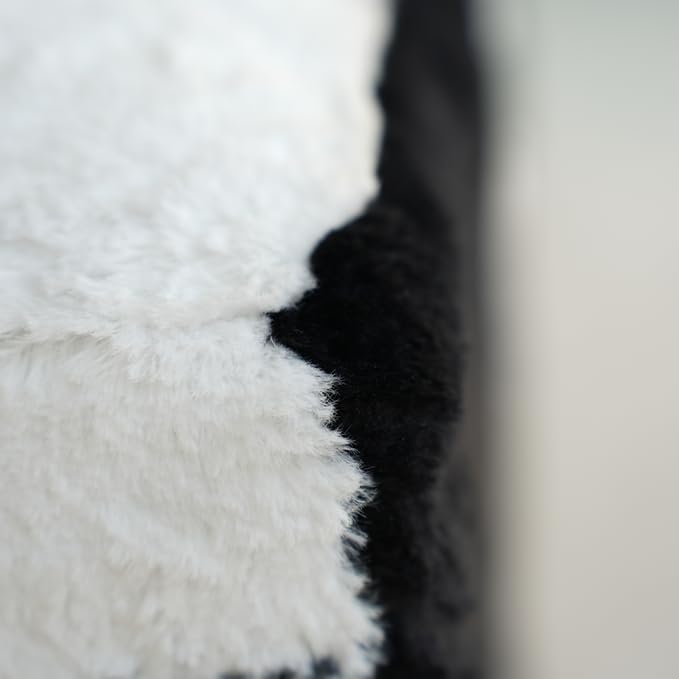 Faux Cowhide Ottoman, Upholstered Foot Stool,Animal Print Ottoman - 16 x 16 x...