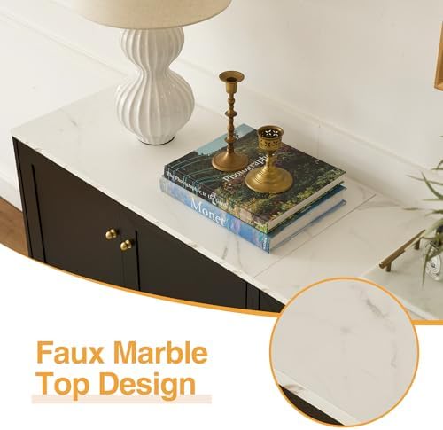 Storage Cabinets Set of 2 Credenza Buffets Adjustable Shelf WoodenTable Conso...