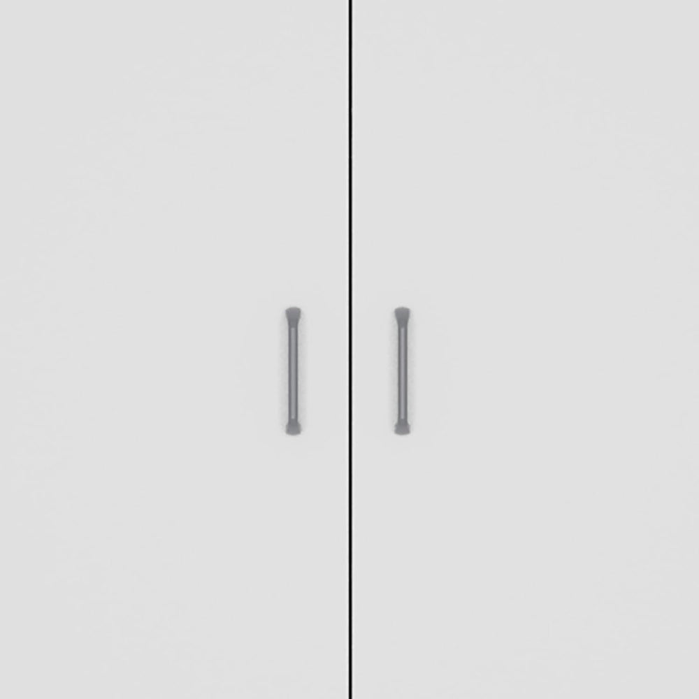 Spacious White Pantry Cabinet: 5 Shelves, 3 Door Shelves