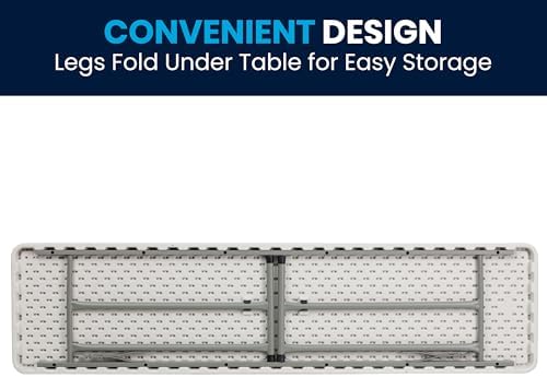 Flash Furniture 6 ft Plastic Folding Training Table, Granite White