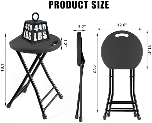 4 Pack Folding Stools with Foldable Table 6ft, Heavy Duty Dining Table and Ch...