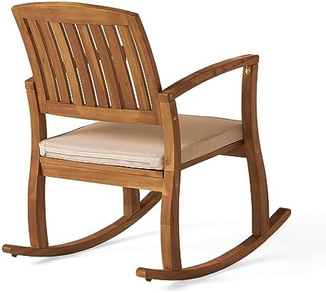 Christopher Knight Home Selma Acacia Rocking Chairs with Cushions, 2-Pcs Set,...