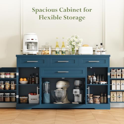Concho 54" Sideboard Cabinet, Kitchen Buffet Cabinet with Storage, Blue