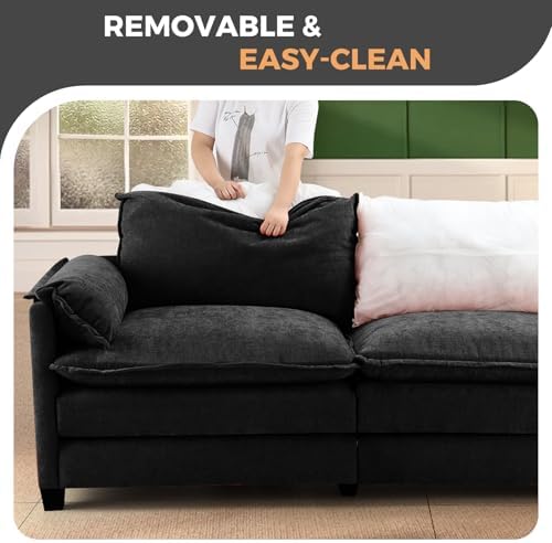 ELUCHANG 153" Oversized Modular Sectional Sofa, Comfy Chenille Cloud Cou...