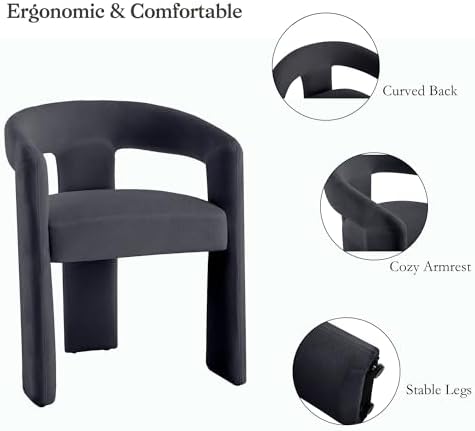 GNIXUU Barrel Dining Chair Set of 2, Modern Upholstered Boucle Dining Room Ch...