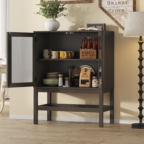 Sideboard Buffet Cabinet with Storage, Small Kitchen Coffee Wine Bar Cabinet ...