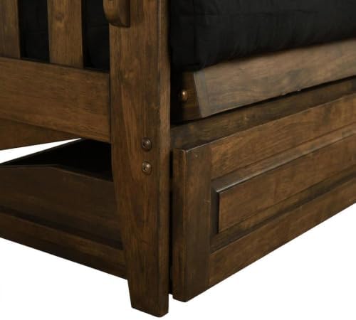 Kodiak Furniture Tucson Full Futon Set in Rustic Walnut Finish with Storage D...