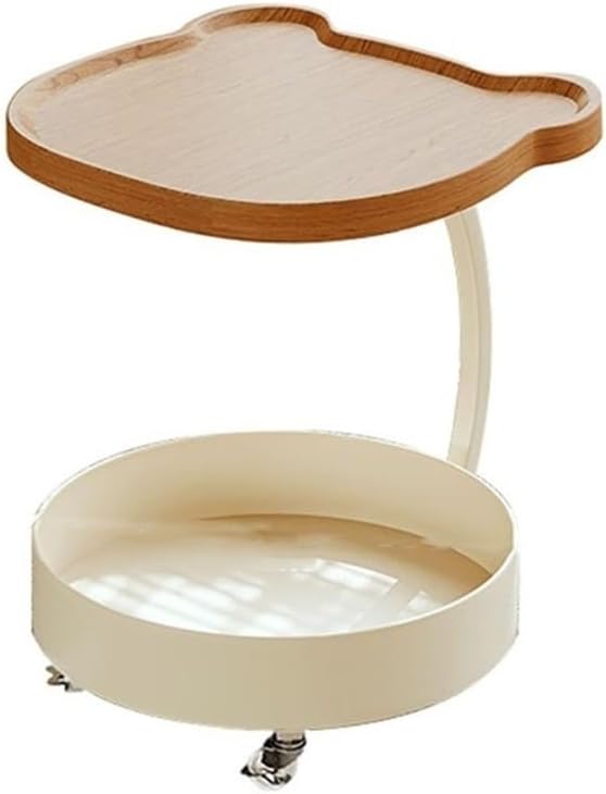Movable Sofa Side Table Cute Minimalist Small Trolley Living Room Corner Whee...