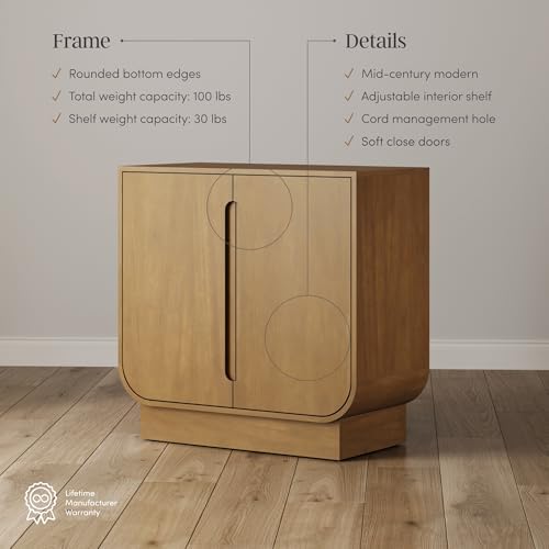 Nathan James Joey Mid Century Modern Buffet Sideboard Storage Cabinet, Arched...