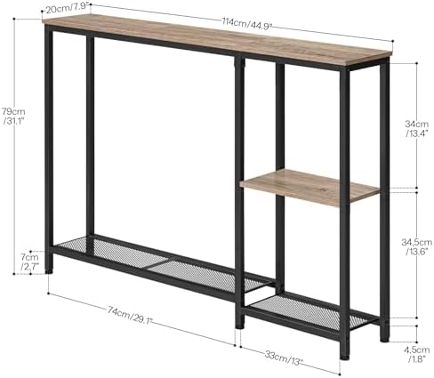 HOOBRO Narrow Console Table, Sofa Table, 44.9" Skinny Entryway Table | L...