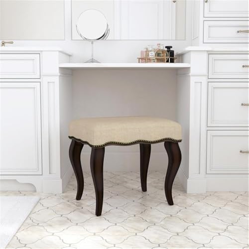 Hillsdale Hamilton Wood and Upholstered Backless Vanity Stool for Makeup Room...
