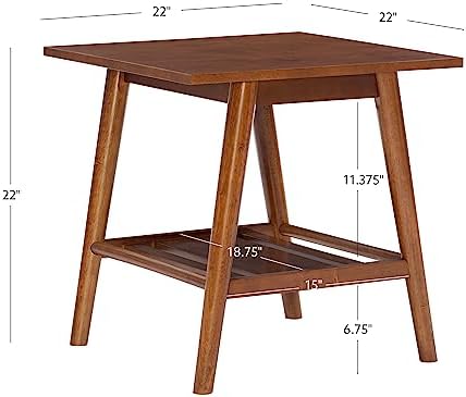 Linon Melissa Mid-Century Walnut End Table