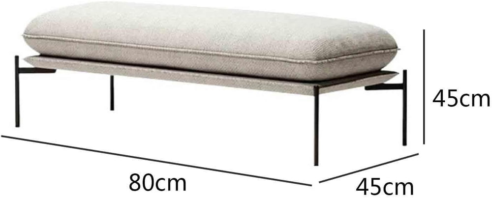 Modern Stainless Steel Bed end Stool Bedroom Dressing Room Rest Area Fabric S...