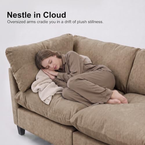 Iroomy Modular Sectional Sofa, Oversized Chenille Cloud Couch, Deep Comfy Sea...