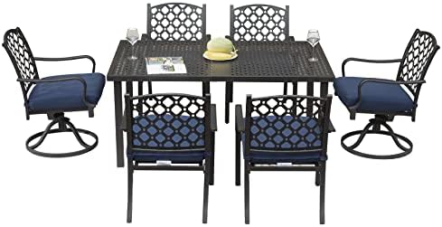Domi 7 Pieces Patio Dining Sets All-Weather Metal Outdoor Modern Dining Sets ...