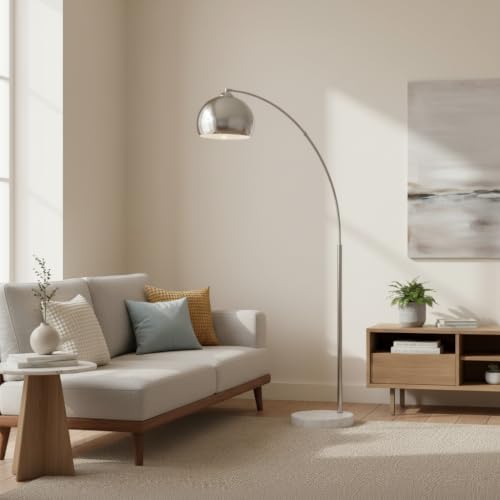 Teamson Home Arquer 68.1" Arc Floor Lamp for Living Rooms, Home Offices,...