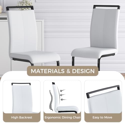 Baysitone Modern Dining Chairs Set of 4, Side Dining Room Chairs with Black F...