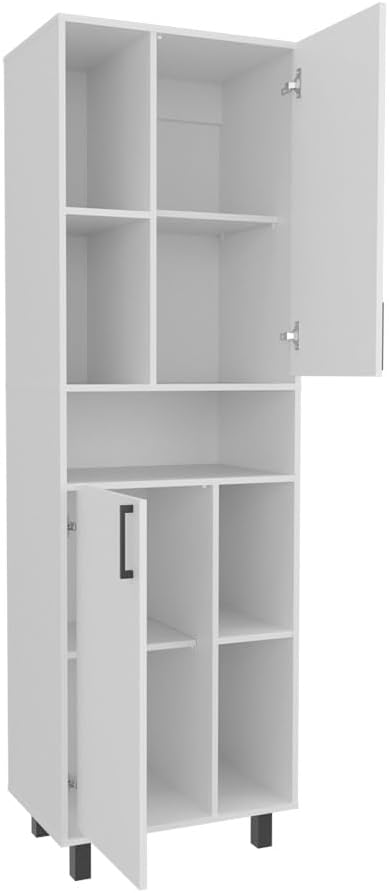 Tall Freestanding Pantry Cabinet, Storage Sideboard Locker for Living Room Ki...