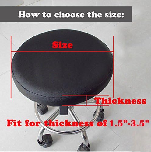 Sigmat 2 Pack Waterproof PU Bar Stool Cover Anti-Slip Round Seat Cover 19.5 I...