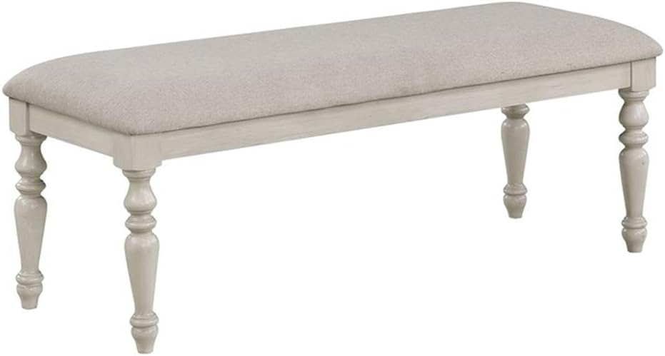 New Classic Furniture Jennifer Wood Elegant Bench, White