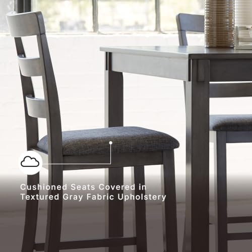 Signature Design by Ashley 6-Piece Dining Table Set with Bench, Gray