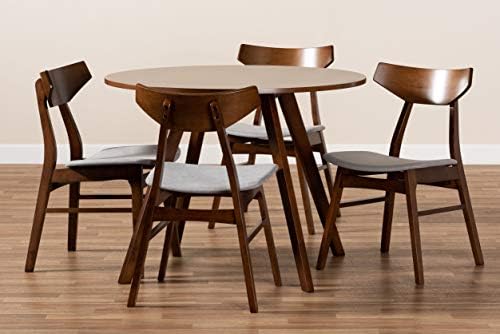 Baxton Studio Timothy Mid-Century Modern Transitional Light Grey Fabric Uphol...