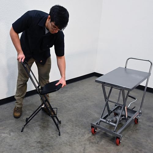 Vestil CPRO-800LP Steel Height Ergonomic Worker Chairs 18.5 In. to 35 In. 220...