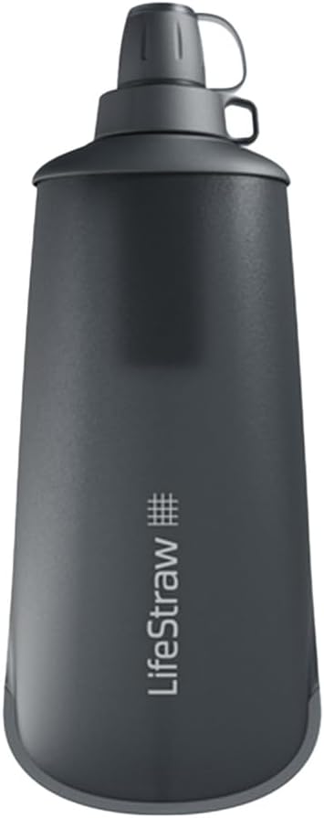 LifeStraw Peak Squeeze Filter Bottle, 650 ml, Dark Mountain Gray