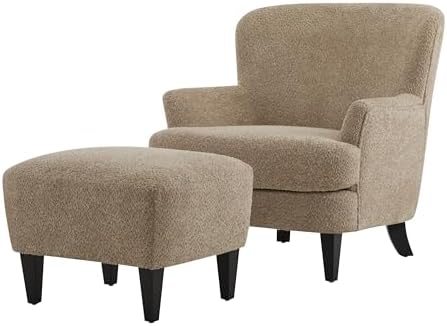 Christopher Knight Home Winnie Accent Chair and Ottoman Set, Living Room/Bedr...