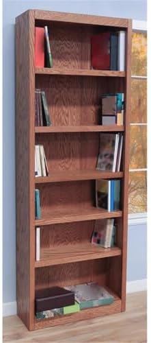 BOWERY HILL 84" Traditional Wood Bookshelf Bookcase with 4 Adjustable Sh...