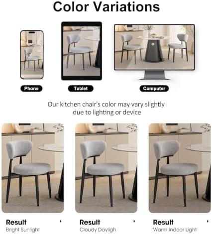 Dining Chairs Set of 4, Modern Upholstered Fabric Dining Chairs | Thick Padde...