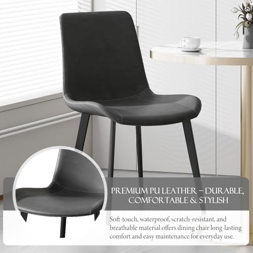 Dining Chairs Set of 4, Modern PU Leather Upholstered Dinner Chairs | Sturdy ...