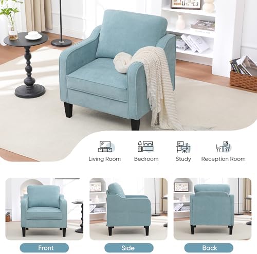 Accent Chair for Living Room, Mid Century Modern Reading Chair for Bedroom, U...